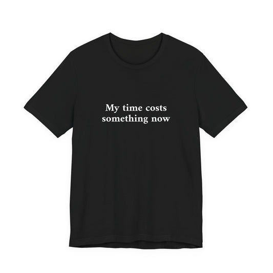 Navy blue t-shirt with a graphic design on a white background