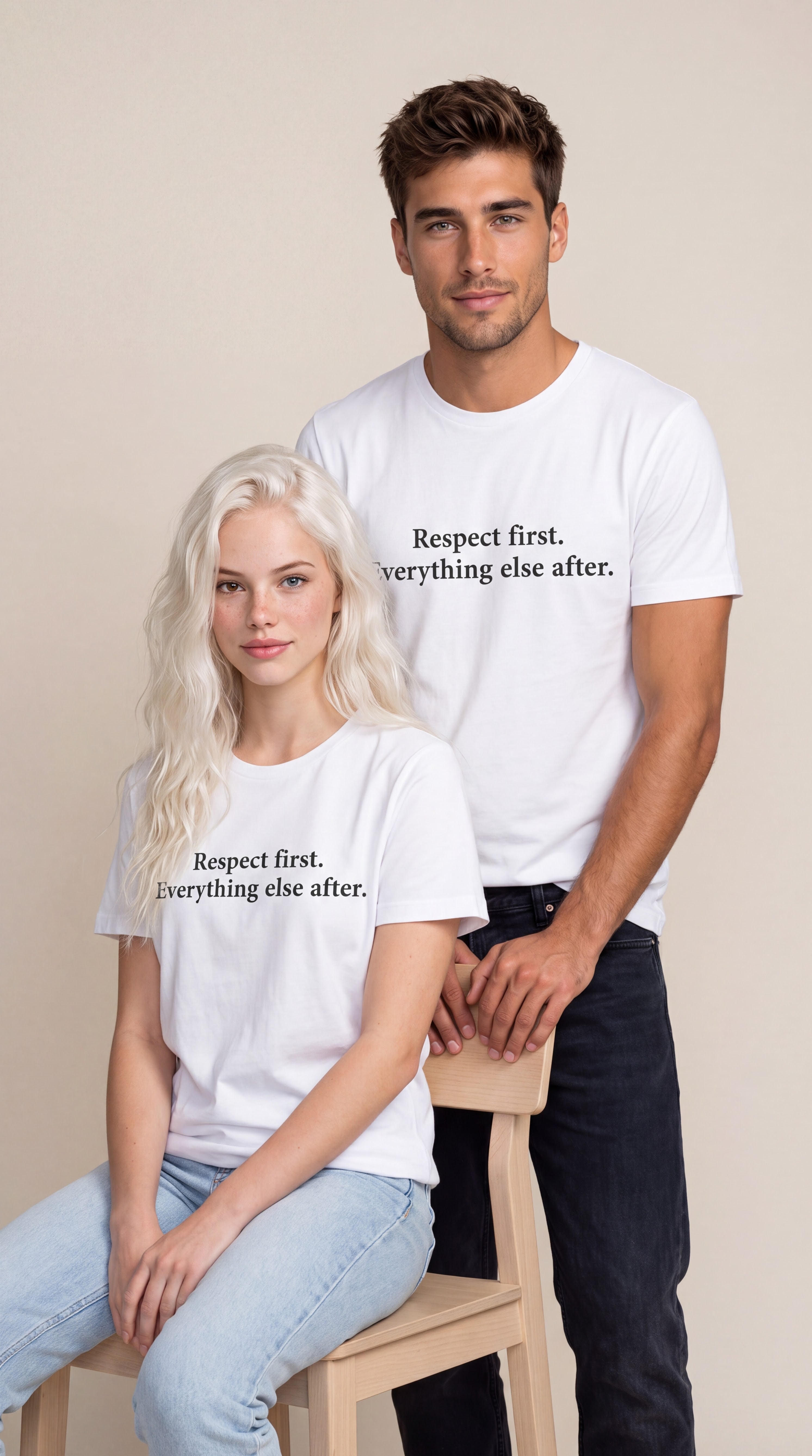 Respect First Everything else after Tee — Minimalist Inspirational Quote T-Shirt